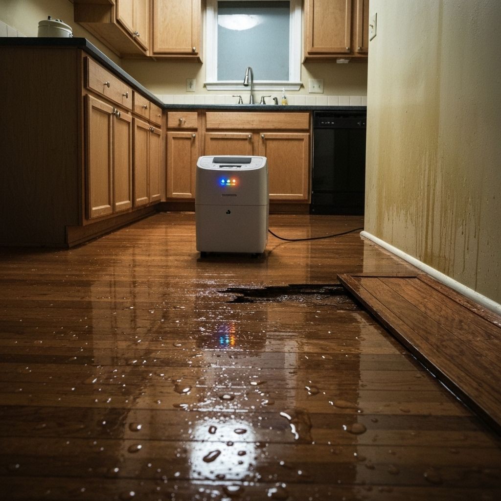 Kitchen Hardwood Water Damage